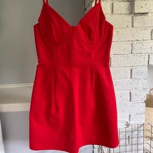 Red mini dress